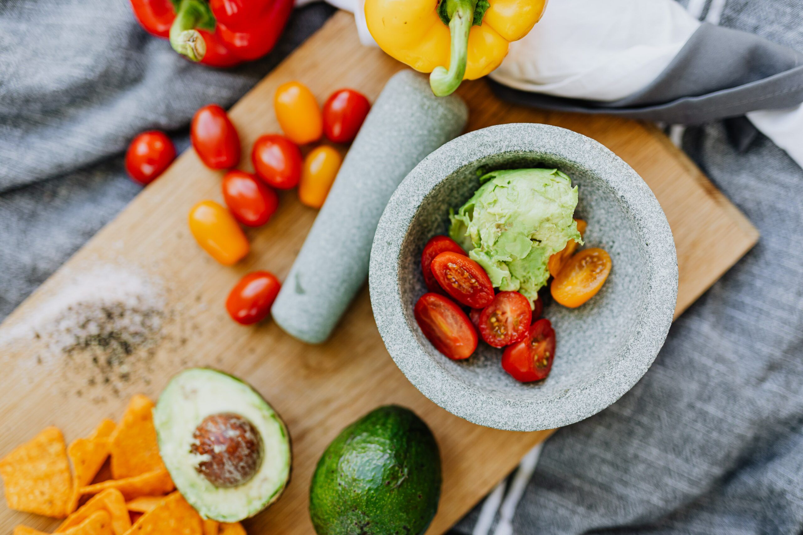 Different vegetables are placed together.